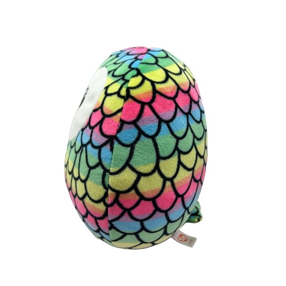 Ty Squish-A-Boos Owen the Rainbow Tie Dye Owl Plush Stuffed Animal - Picture 4 of 6